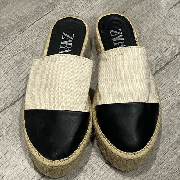 Zara Toe Cap Espadrilles Mules, Women's Fashion, Footwear, Flats - Picture 3 of 7
